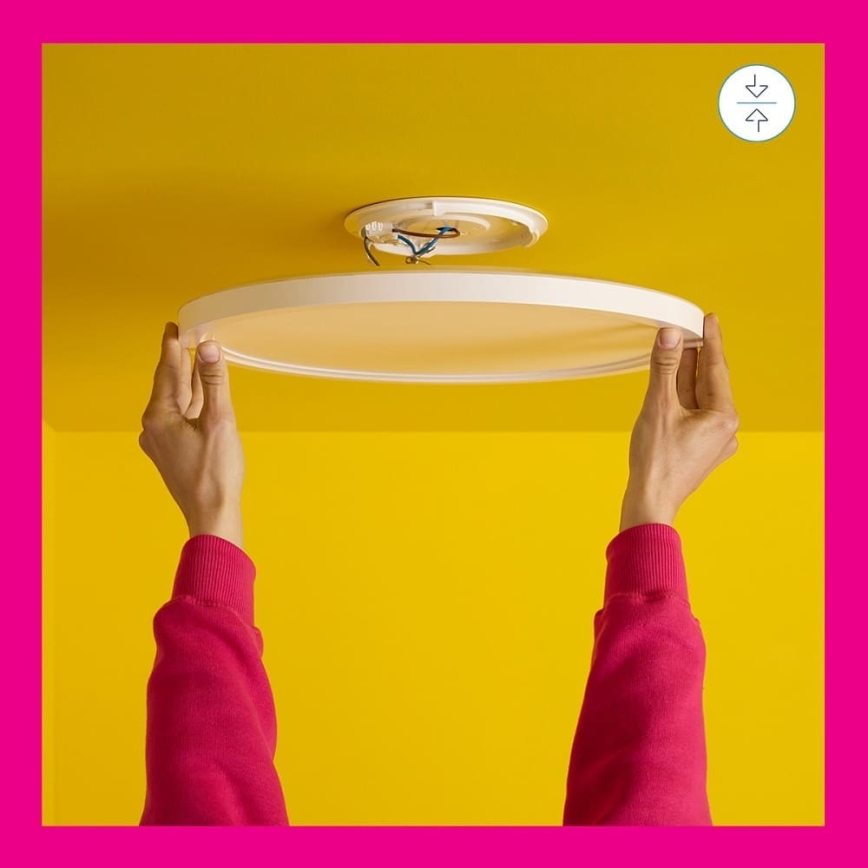 WiZ - LED RGB Ρυθμιζόμενο φωτιστικό οροφής SUPERSLIM LED/22W/230V 2700-6500K Wi-Fi λευκό