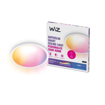 WiZ - LED RGB Ρυθμιζόμενο φωτιστικό οροφής SUPERSLIM LED/22W/230V 2700-6500K Wi-Fi λευκό