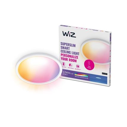 WiZ - LED RGB Ρυθμιζόμενο φωτιστικό οροφής SUPERSLIM LED/32W/230V 2700-6500K Wi-Fi λευκό