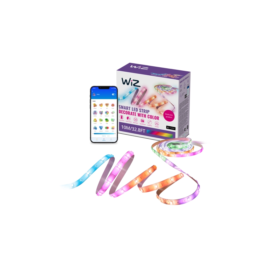 WiZ - LED RGBIC Dimmable ταινία 10m LED/21W/230V 2700-6500K Wi-Fi