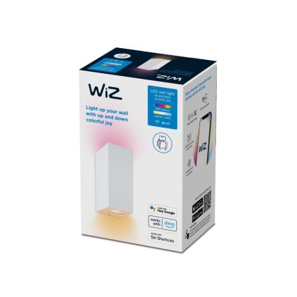 WiZ - Ρυθμιζόμενο φωτιστικό τοίχου LED RGBW UP&DOWN 2xGU10/4,7W/230V 2200-6500K Wi-Fi CRI 90 λευκό