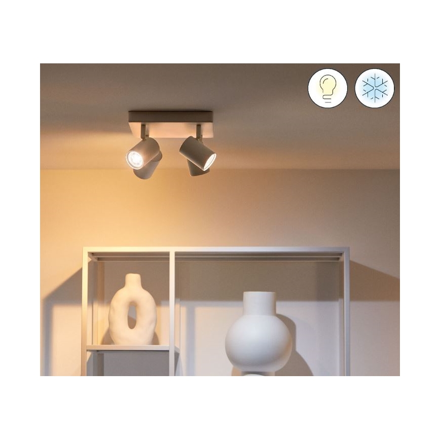 WiZ - LED RGBW Ρυθμιζόμενο Σποτ IMAGEO 4xGU10/4,9W/230V 2200-6500K Wi-Fi CRI 90 λευκό
