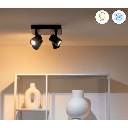 WiZ - LED RGBW Ρυθμιζόμενο σποτ IMAGEO 4xGU10/4,9W/230V 2200-6500K Wi-Fi CRI 90 μαύρο