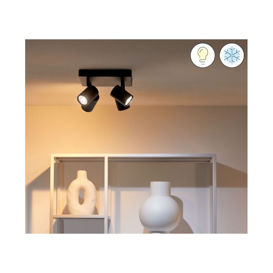 WiZ - LED RGBW Ρυθμιζόμενο σποτ IMAGEO 4xGU10/4,9W/230V 2200-6500K Wi-Fi CRI 90 μαύρο