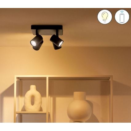 WiZ - LED RGBW Ρυθμιζόμενο σποτ IMAGEO 4xGU10/4,9W/230V 2200-6500K Wi-Fi CRI 90 μαύρο