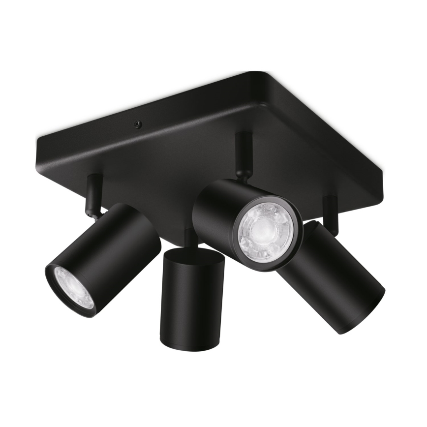WiZ - LED RGBW Ρυθμιζόμενο σποτ IMAGEO 4xGU10/4,9W/230V 2200-6500K Wi-Fi CRI 90 μαύρο