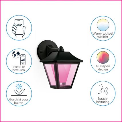 WiZ - LED RGBW Dimmable φωτιστικό τοίχου εξωτερικού χώρου LED/9,5W/230V 2700-5000K IP44 Wi-Fi