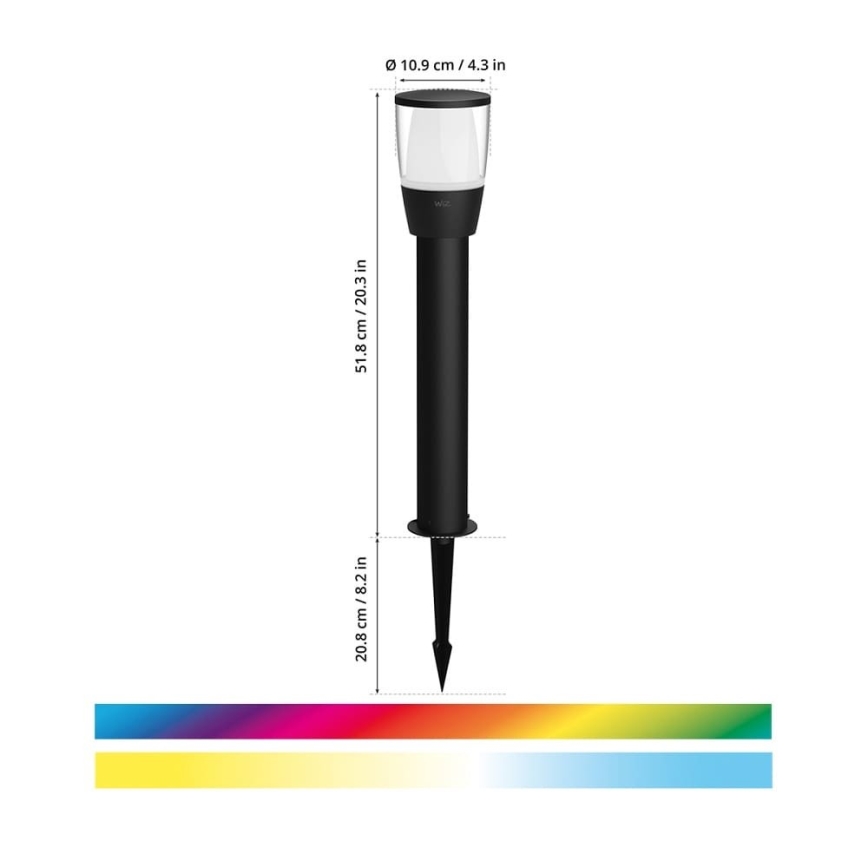 WiZ - Σετ επέκτασης LED RGBW Dimmable φωτιστικό εξωτερικού χώρου ELPAS LED/3,6W/12V 2700-5000K IP65 Wi-Fi