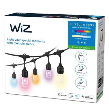 WiZ - LED RGBW Dimmable λαμπάκια εξωτερικού χώρου 12xLED 14,4m IP65 2700-5000K Wi-Fi