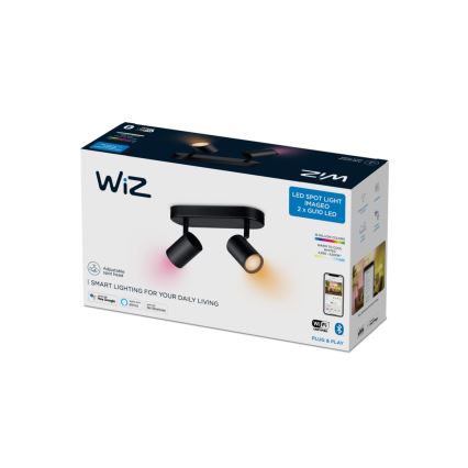 WiZ - LED RGBW Dimmable σποτ IMAGEO 2xGU10/4,9W/230V 2200-6500K Wi-Fi CRI 90 μαύρο