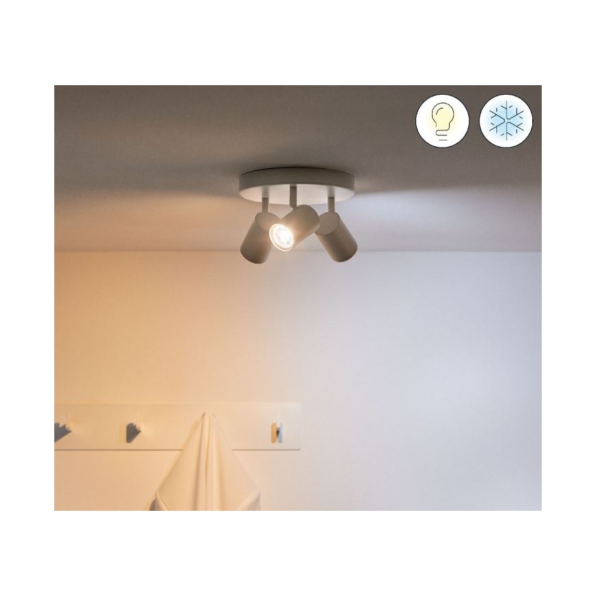 WiZ - LED RGBW Dimmable σποτ IMAGEO 3xGU10/4,9W/230V 2200-6500K Wi-Fi CRI 90 λευκό