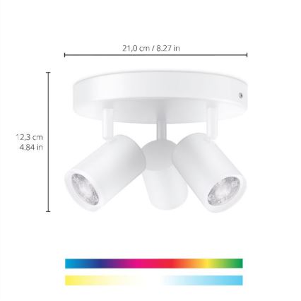 WiZ - LED RGBW Dimmable σποτ IMAGEO 3xGU10/4,9W/230V 2200-6500K Wi-Fi CRI 90 λευκό