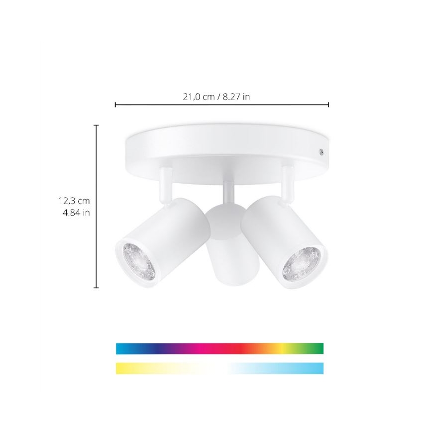 WiZ - LED RGBW Dimmable σποτ IMAGEO 3xGU10/4,9W/230V 2200-6500K Wi-Fi CRI 90 λευκό