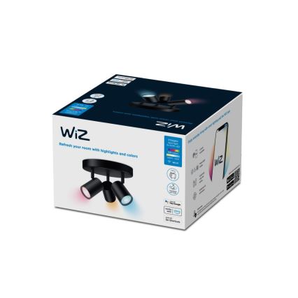 WiZ - LED RGBW Dimmable σποτ IMAGEO 3xGU10/4,9W/230V 2200-6500K Wi-Fi CRI 90 μαύρο