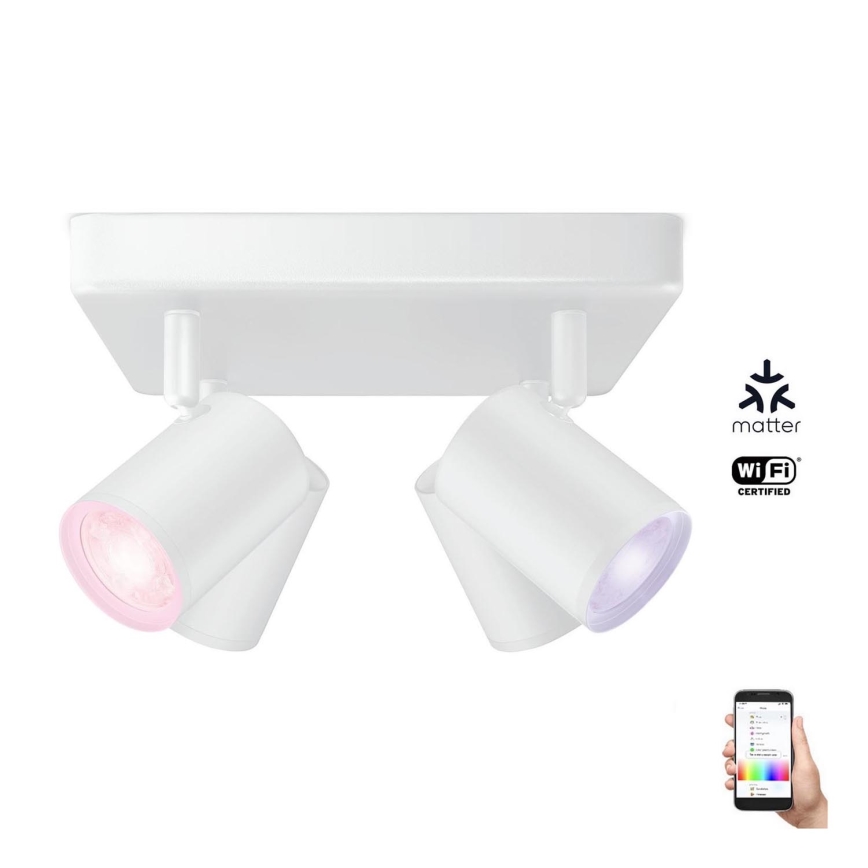 WiZ - LED RGBW Dimmable σποτ IMAGEO 4xGU10/4,9W/230V 2200-6500K Wi-Fi CRI 90 λευκό