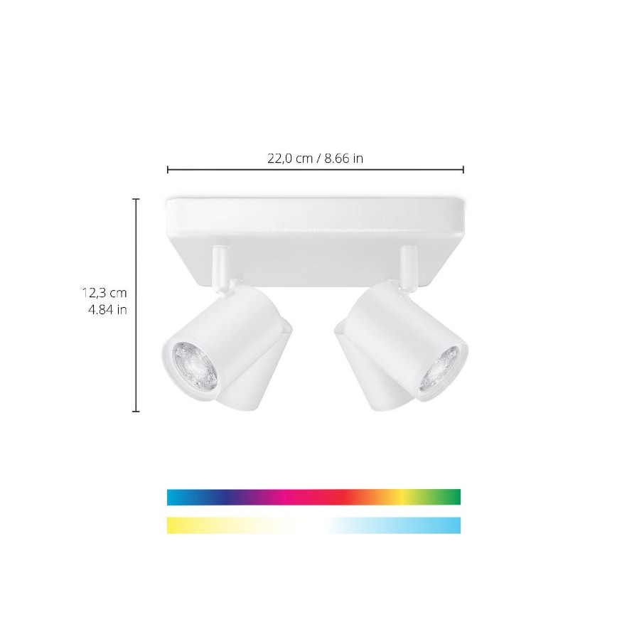 WiZ - LED RGBW Dimmable σποτ IMAGEO 4xGU10/4,9W/230V 2200-6500K Wi-Fi CRI 90 λευκό
