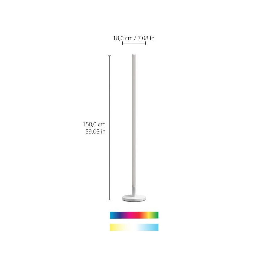 WiZ - LED RGBW Dimmable φωτιστικό δαπέδου POLE LED/13W/230V 2200-6500K Wi-Fi