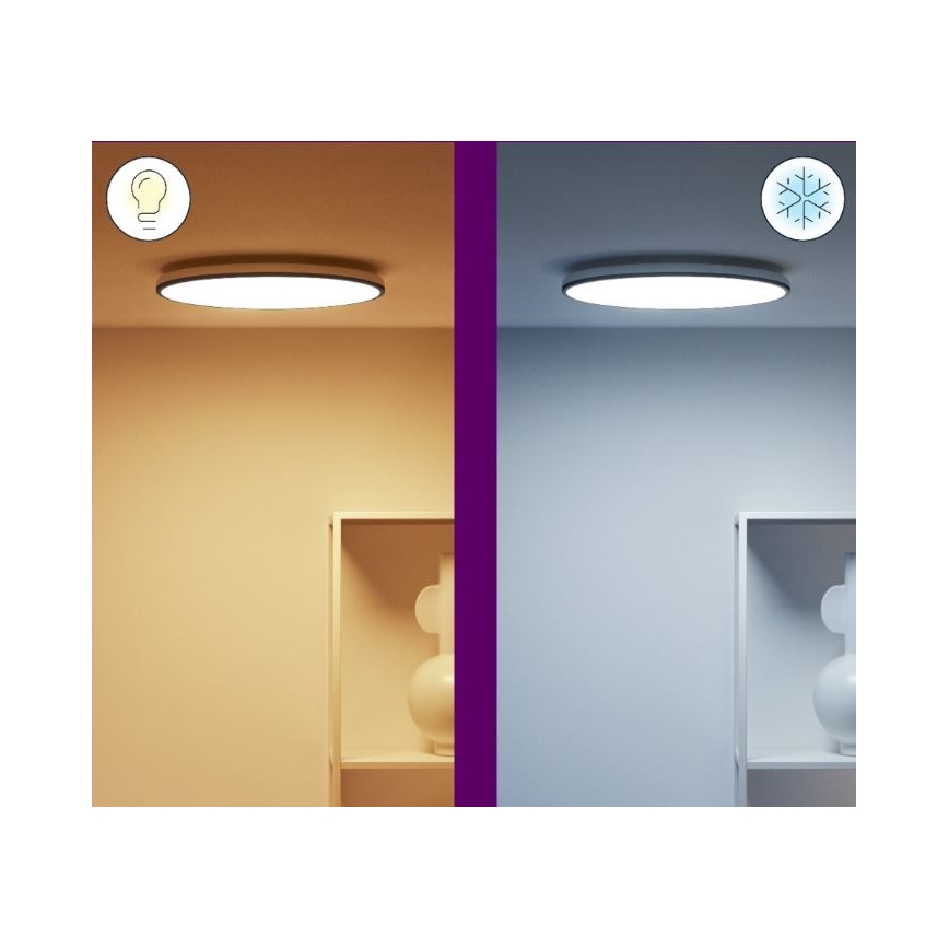 WiZ - LED RGBW Dimmable φωτιστικό οροφής RUNE LED/21W/230V 2200-6500K Wi-Fi μαύρο