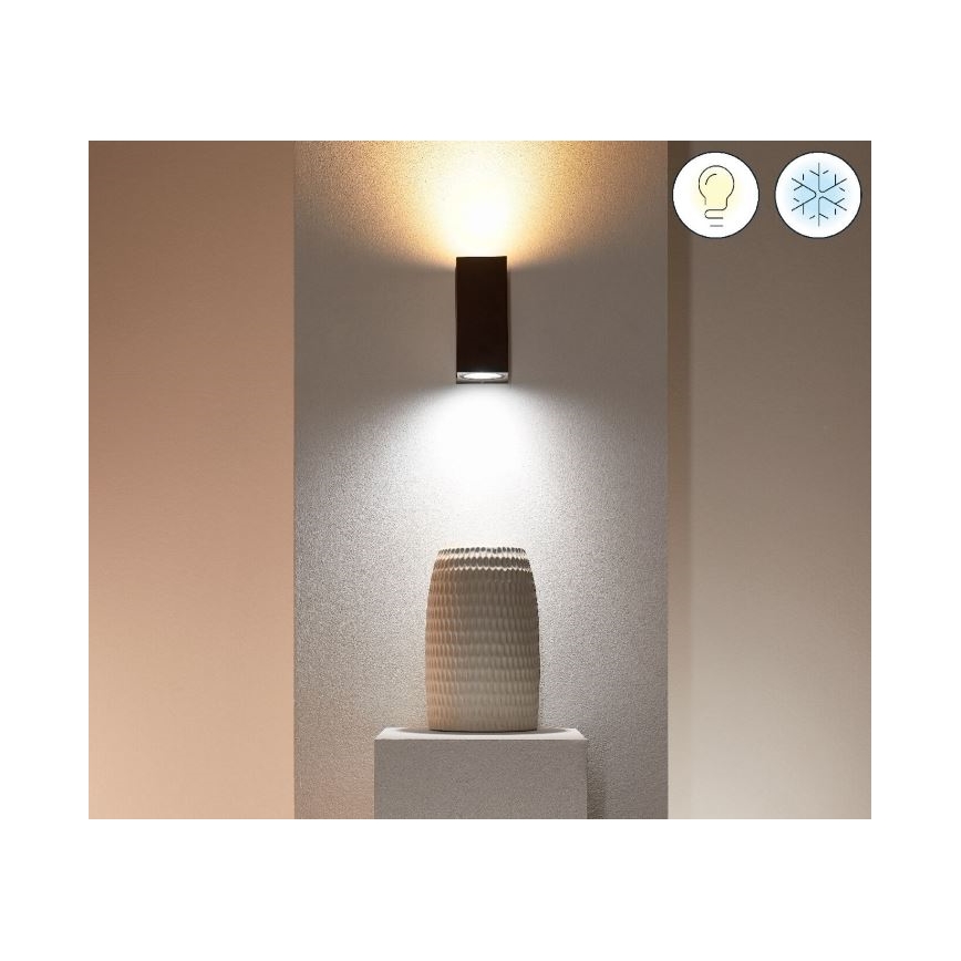 WiZ -LED RGBW Dimmable φωτιστικό τοίχου UP&DOWN 2xGU10/4,7W/230V 2200-6500K Wi-Fi CRI 90 μαύρο