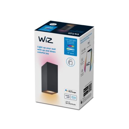 WiZ -LED RGBW Dimmable φωτιστικό τοίχου UP&DOWN 2xGU10/4,7W/230V 2200-6500K Wi-Fi CRI 90 μαύρο