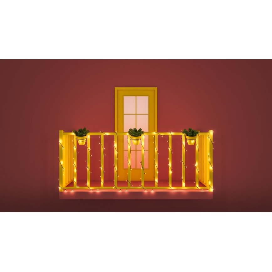 WiZ - LED RGBW Dimming Εξωτερικού χώρου λαμπάκια 160xLED 20m IP44 2700-5000K Wi-Fi