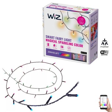 WiZ - LED RGBW Dimming Εξωτερικού χώρου λαμπάκια 160xLED 20m IP44 2700-5000K Wi-Fi