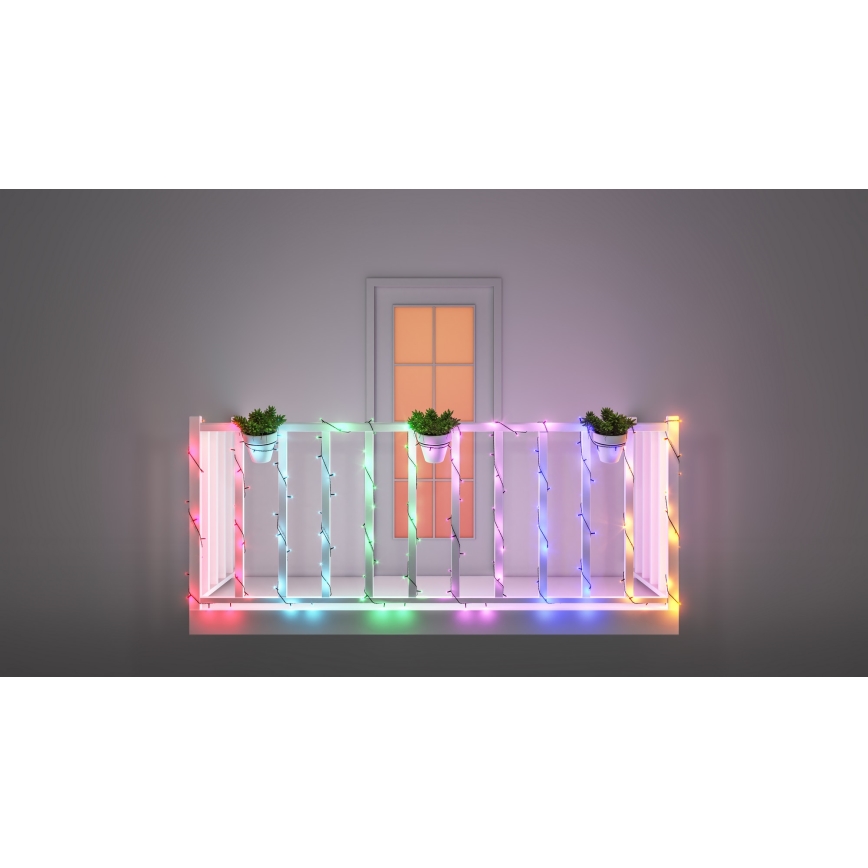 WiZ - LED RGBW Dimming Εξωτερικού χώρου λαμπάκια 160xLED 20m IP44 2700-5000K Wi-Fi