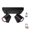 WiZ - LED RGBW Ρυθμιζόμενο σποτ IMAGEO 4xGU10/4,9W/230V 2200-6500K Wi-Fi CRI 90 μαύρο