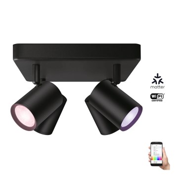 WiZ - LED RGBW Ρυθμιζόμενο σποτ IMAGEO 4xGU10/4,9W/230V 2200-6500K Wi-Fi CRI 90 μαύρο