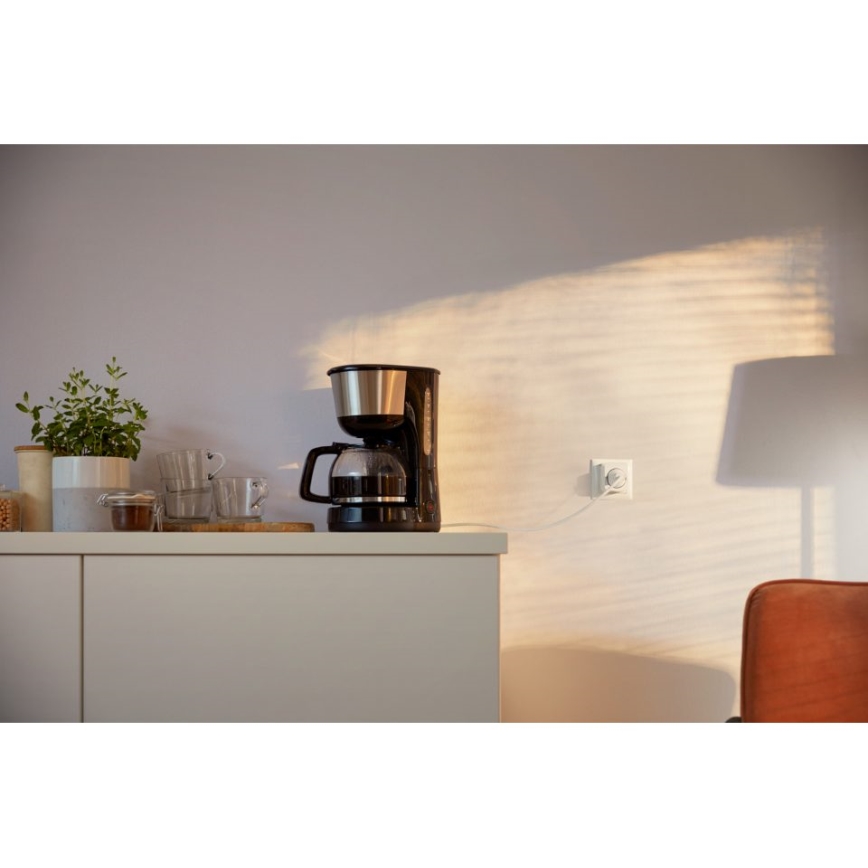 WiZ - Έξυπνη πρίζα F 2300W +  μετρητής ισχύος Wi-Fi SCHUKO