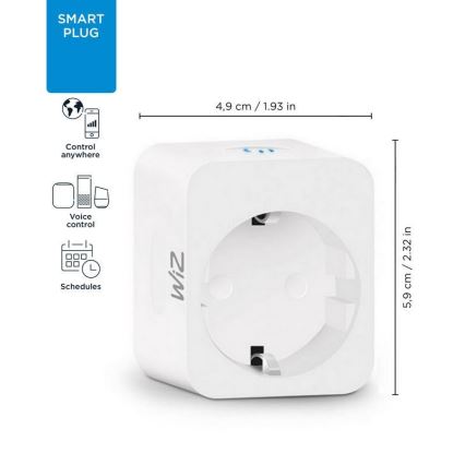 WiZ - Έξυπνη πρίζα F 2300W Wi-Fi SCHUKO