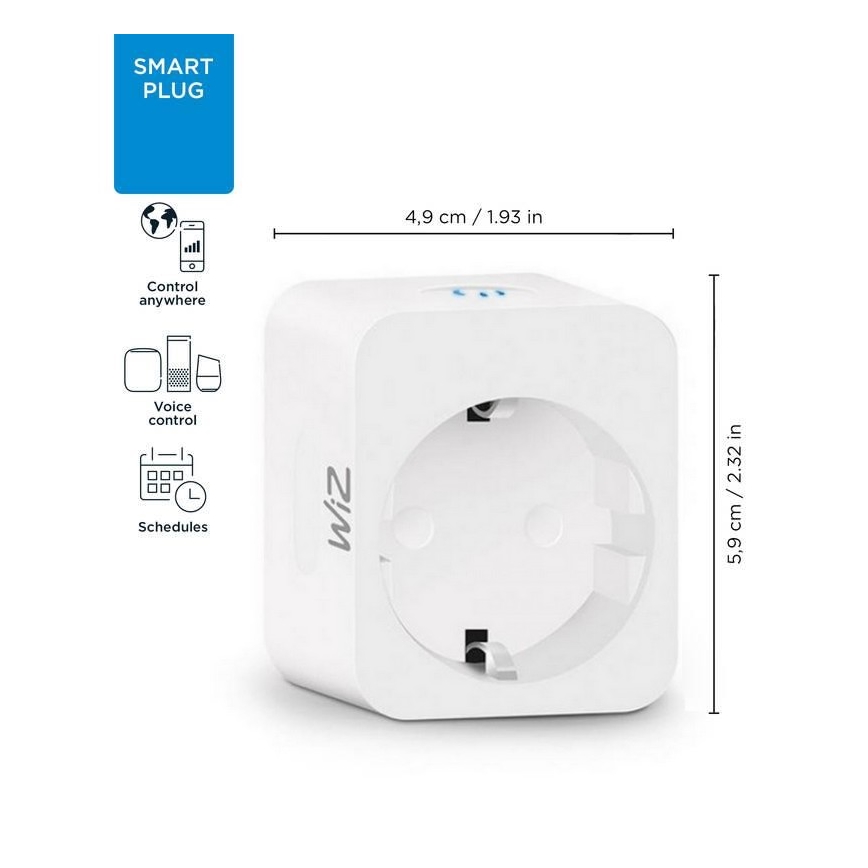 WiZ - Έξυπνη πρίζα F 2300W Wi-Fi SCHUKO
