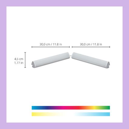 WiZ - ΣΕΤ 2x LED RGBW Λάμπες ντιμαριζόμενες BAR LED/5,5W/230V 2200-6500K Wi-Fi