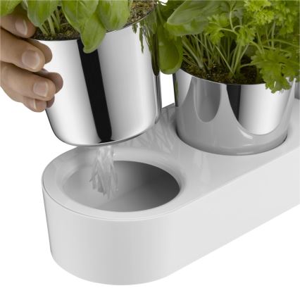 WMF - Γλάστρα με βότανα 3pcs GOURMET λευκό/ανοξείδωτο ατσάλι