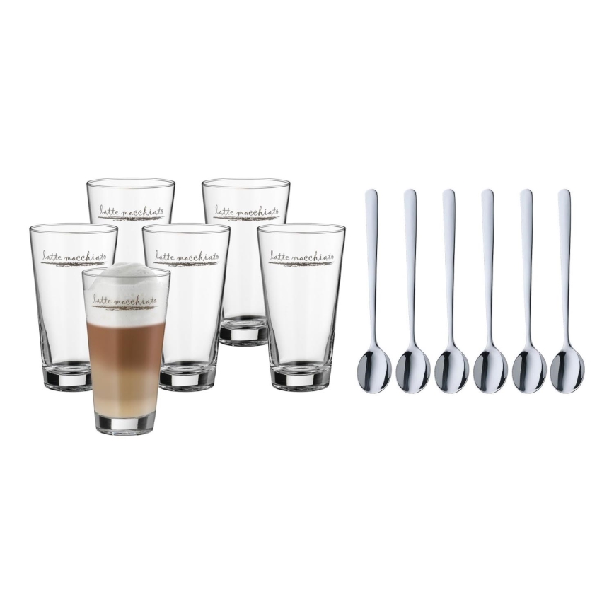 WMF - Σετ ποτήρια και κουταλάκια για latte macchiato CLEVER & MORE 6 τμχ