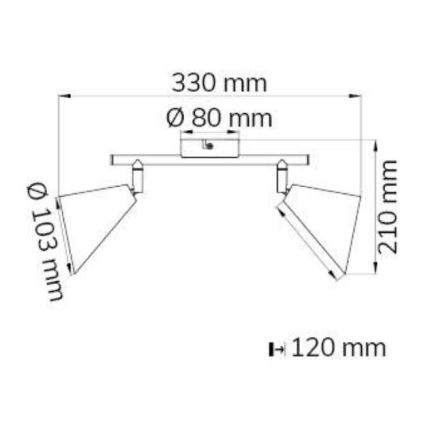 Wofi 10158 - Φωτιστικό σποτ GLORIA 2xE14/28W/230V