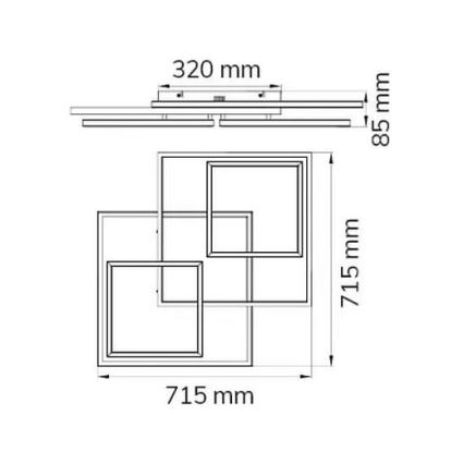 Wofi 10644 -  Πλαφονιέρα οροφής ντιμαριζόμενη LED VISO LED/62W/230V