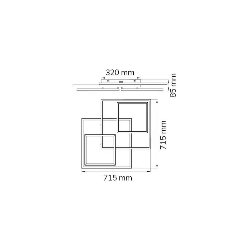 Wofi 10644 -  Πλαφονιέρα οροφής ντιμαριζόμενη LED VISO LED/62W/230V