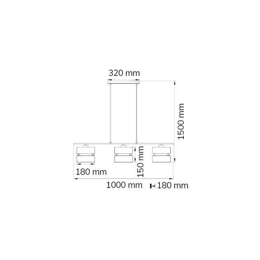 Wofi 11254 - Πολύφωτο με συρματόσχοινο BELLE 3xE27/42W/230V