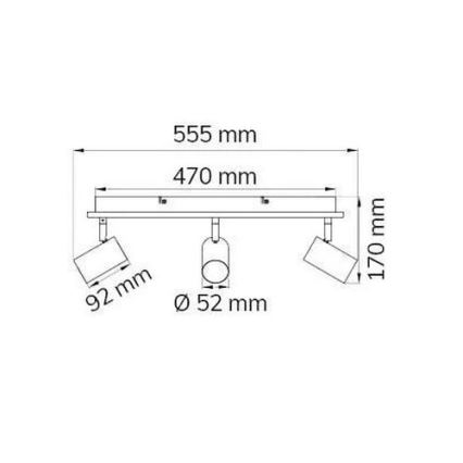 Wofi 11591 - Φωτιστικό σποτ LED BALI 3xGU10/5W/230V + 2xLED/6W/230V 3000K