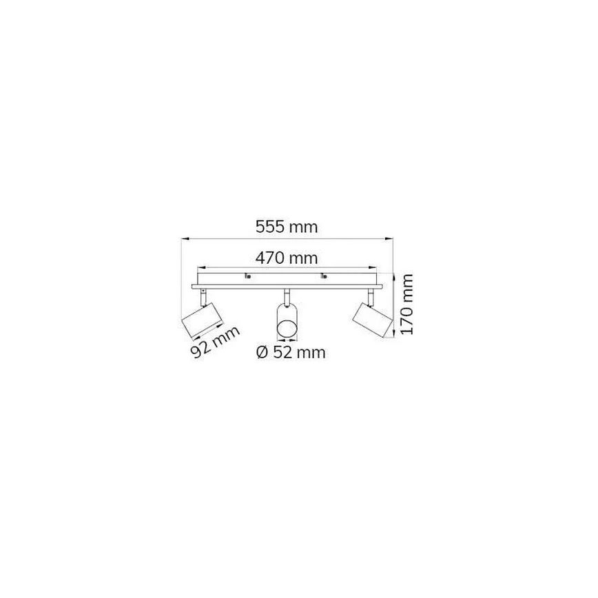 Wofi 11591 - Φωτιστικό σποτ LED BALI 3xGU10/5W/230V + 2xLED/6W/230V 3000K