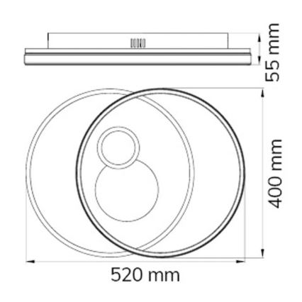 Wofi 11621 - Φωτιστικό οροφής LED Dimmable AKON LED/38W/230V 2700-5500K + τηλεχειριστήριο