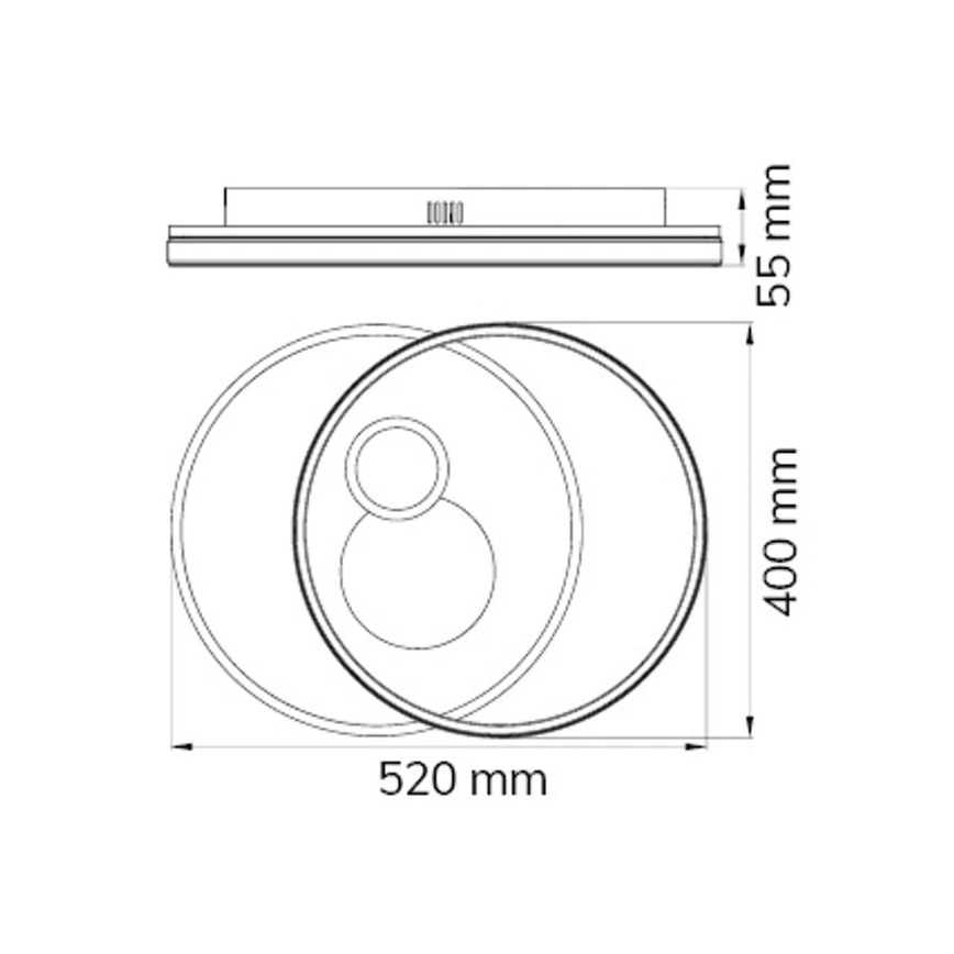 Wofi 11621 - Φωτιστικό οροφής LED Dimmable AKON LED/38W/230V 2700-5500K + τηλεχειριστήριο