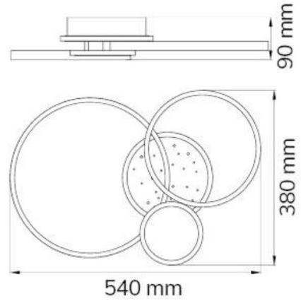 Wofi 11657 - Πλαφονιέρα οροφής LED Dimmable KIAH LED/32,5W/230V 3000K