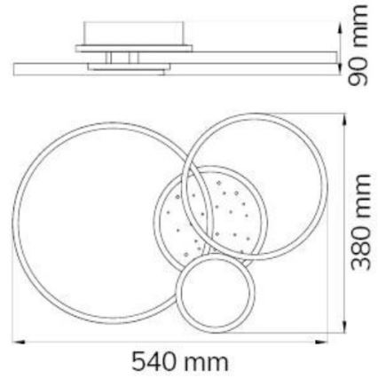 Wofi 11657 - Πλαφονιέρα οροφής LED Dimmable KIAH LED/32,5W/230V 3000K