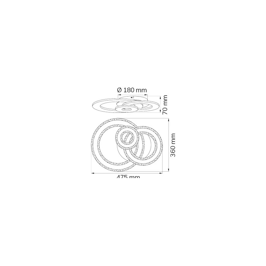Wofi 11791 - Φωτιστικό οροφής LED Dimmable RIO LED/24,5W/230V 3000K