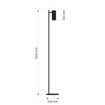 Wofi 3003-104 - Επιδαπέδια λάμπα dimming LED TOULOUSE LED/10W/230V μαύρο/χρυσαφί