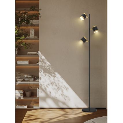 Wofi 3003-304S - Επιδαπέδια λάμπα dimming LED TOULOUSE LED/21W/230V μαύρο/χρυσαφί