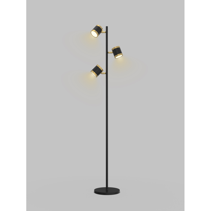 Wofi 3003-304S - Επιδαπέδια λάμπα dimming LED TOULOUSE LED/21W/230V μαύρο/χρυσαφί