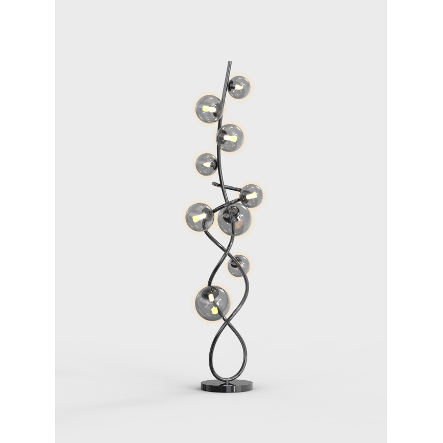 Wofi 3014-905 - Επιδαπέδια λάμπα LED NANCY 9xG9/3,5W/230V μαύρο χρώμιο